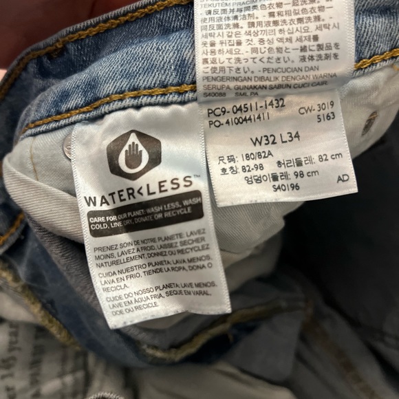 Mens Light Acid Wash Jeans W32 x L34 - Picture 2 of 6